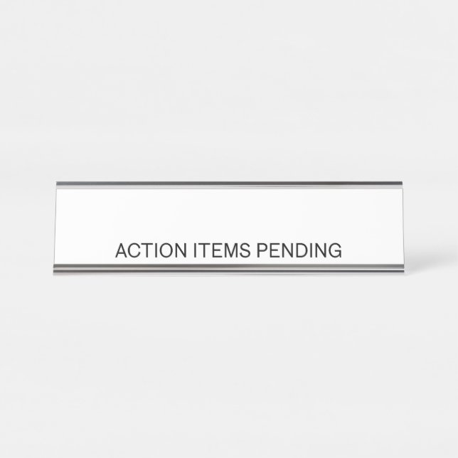Placa De Nombre Elementos de Acción Pendientes | Señal de Cristal  (Anverso)
