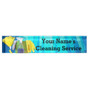 Placa De Nombre Empresa de servicio de limpieza de Personalizados