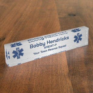 Placa De Nombre EMS EMT paramédico