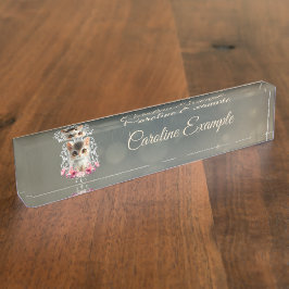 Placa De Nombre Encantador, gatito esponjoso