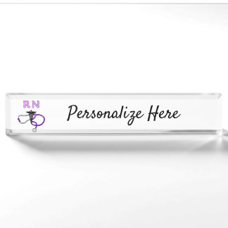 Placa De Nombre Enfermería RN Stethoscope Personalizado