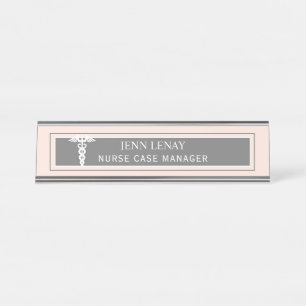 Placa De Nombre Enfermero de enfermería Caduceus Personalizado ro