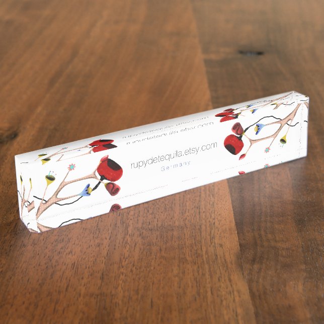 Placa De Nombre Enorme amapola (Lateral)