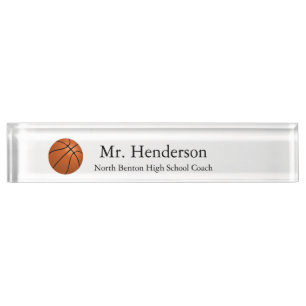 Placa De Nombre entrenador de baloncesto