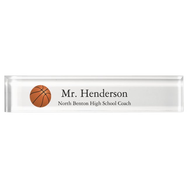 Placa De Nombre Entrenador de baloncesto (Anverso)