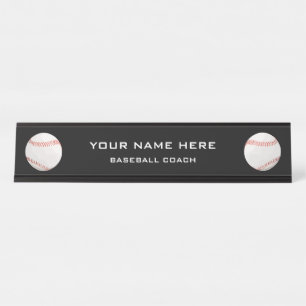Placa De Nombre Entrenador de béisbol