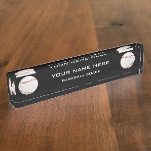 Placa De Nombre Entrenador de béisbol