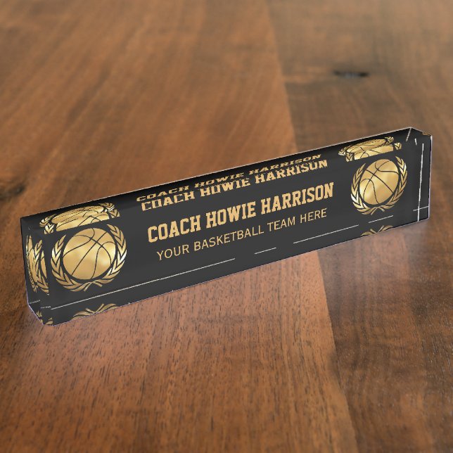 Placa De Nombre Entrenador de béisbol del oro (Lateral)