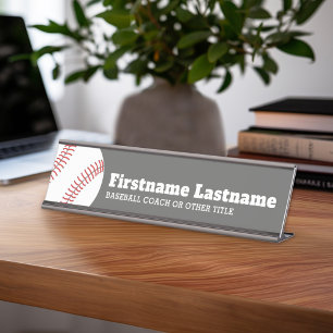 Placa De Nombre Entrenador de béisbol o profesor - dibujo moderno