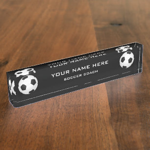 Placa De Nombre Entrenador de fútbol