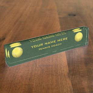 Placa De Nombre Entrenador de tenis