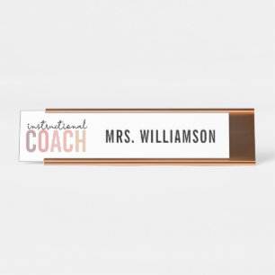 Placa De Nombre Entrenador educativo de personalizado