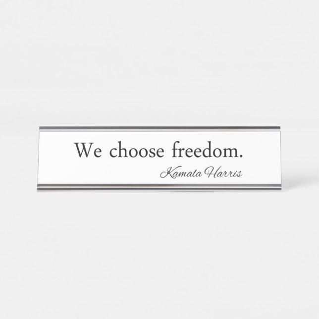 Placa De Nombre Escogemos Libertad Kamala Harris (Anverso)