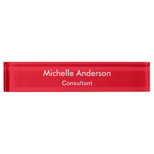 Placa De Nombre Escritorio de consulta de la plancha roja de moda 