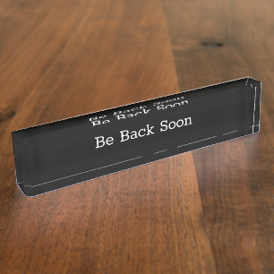 Placa De Nombre Escritorio de mensajes de Office sencillo pronto v