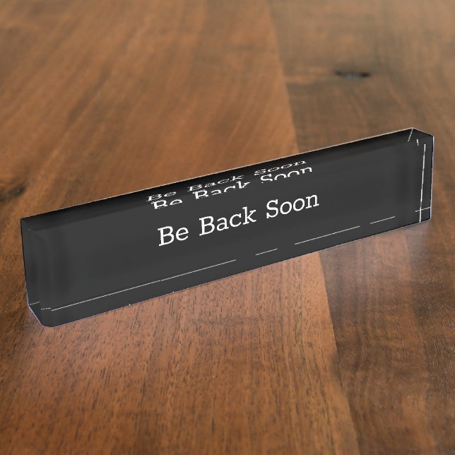 Placa De Nombre Escritorio de mensajes de Office sencillo pronto v (Lateral)