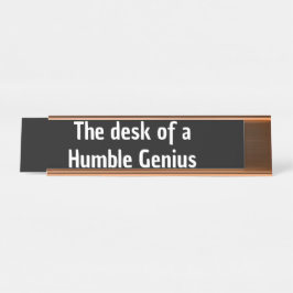 Placa De Nombre Escritorio de un genio humilde regalo divertido pa
