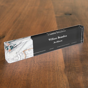 Placa De Nombre Escritorio Ejecutivo Plaque Para Un Arquitecto
