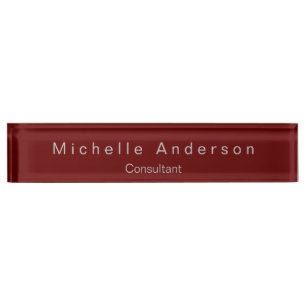 Placa De Nombre Escritorio moderno de moda para consultores rojos