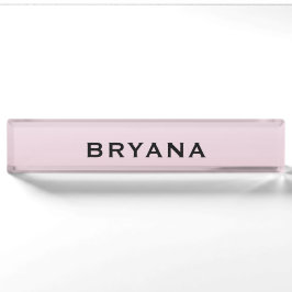 Placa De Nombre Escritorio moderno personalizado con baño de rosa 