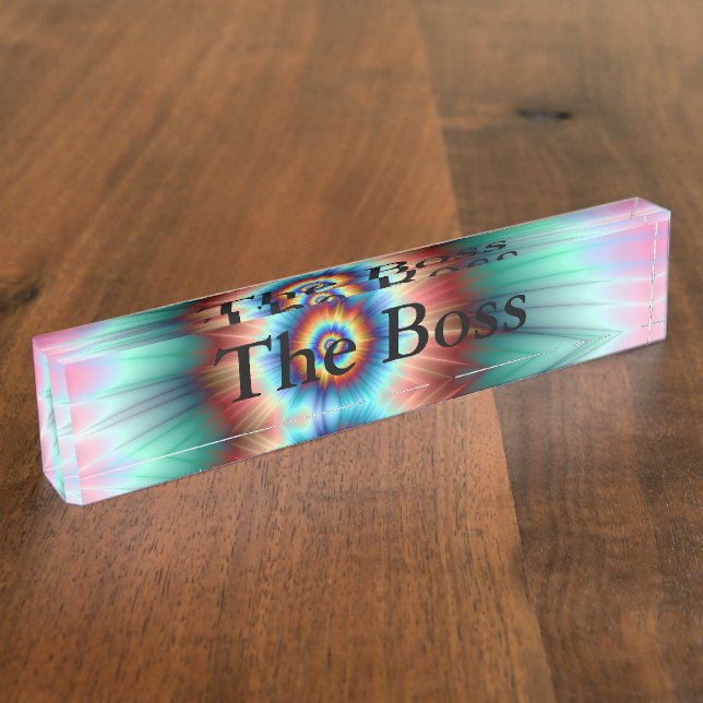Placa De Nombre Escritorio Nameplate Tie Dye Comet (Lateral)