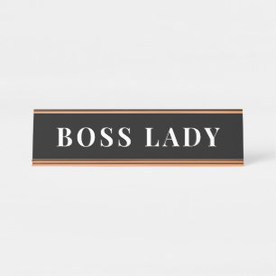 Placa De Nombre Escritorio personalizado para jefa minimalista mod