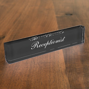 Placa De Nombre Escritorio simple de recepción