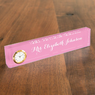 Placa De Nombre Escuela Personalizado Profesional Elegante De Maes