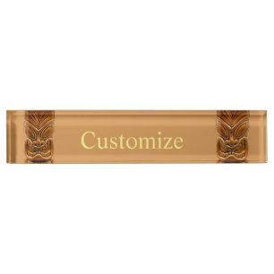 Placa De Nombre Escultura Tiki de oro Thunder_Cove
