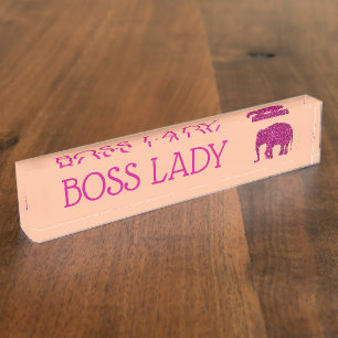 Placa De Nombre Espinoso elefante rosa brillante Bosque Lady meloc