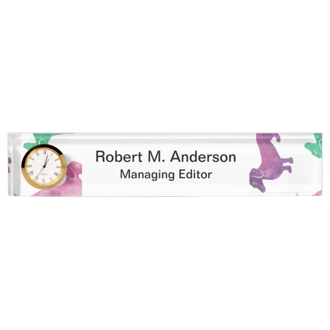 Placa De Nombre Está lloviendo Dachshunds (Anverso)