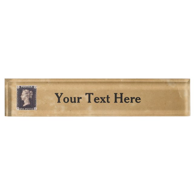 Placa De Nombre Estampilla Penny Black Postage (Anverso)