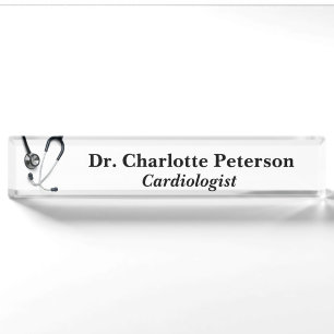 Placa De Nombre Estetoscopio Doctor Personalizado