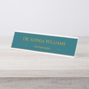 Placa De Nombre Estilo de lujo con nombre personalizado en oro y a