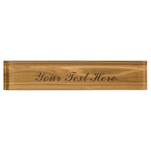 Placa De Nombre Estilo de madera elegante del grano