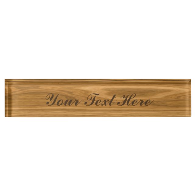 Placa De Nombre Estilo de madera elegante del grano (Anverso)