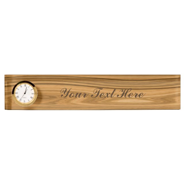 Placa De Nombre Estilo de madera elegante del grano (Anverso)