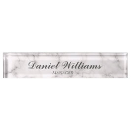 Placa De Nombre Estilo de mármol elegante