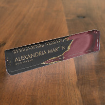 Estiloso Moderno Oficina Burgundy Negro Dorado Bri