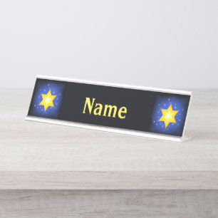 Placa De Nombre Estrella de David