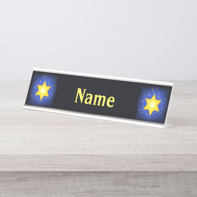 Placa De Nombre Estrella de David (Anverso)