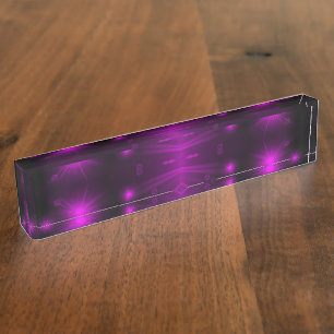 Placa De Nombre estrella de luces moradas