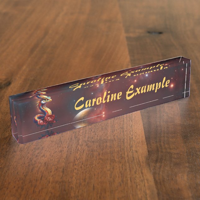 Placa De Nombre Estrella real serpiente del universo. (Lateral)