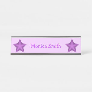 Placa De Nombre Estrellas de la púrpura con nombre completo