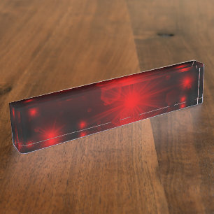 Placa De Nombre estrellas de luz roja