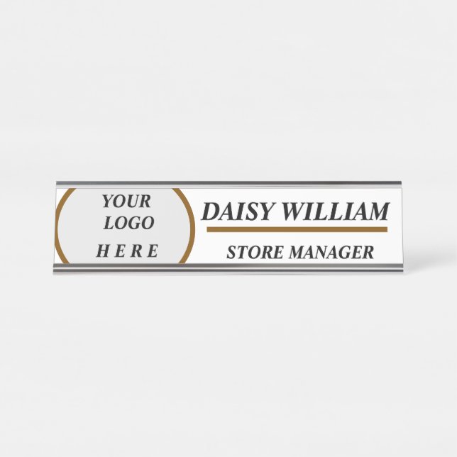 Placa De Nombre Etiqueta de nombre de empleado elegante (Anverso)