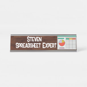 Placa De Nombre Experto en hoja de cálculo - diversión, novedad