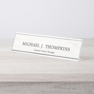 Placa De Nombre Falsa construcción de madera blanca de la madera