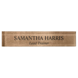 Placa De Nombre Faux Copper Gold Foil