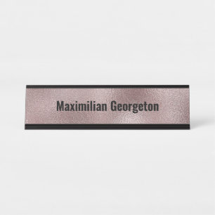 Placa De Nombre Faux Pink Metallic para ella
